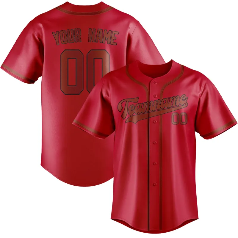 Custom Red Coral Red Baseball Jersey made by Tailorly