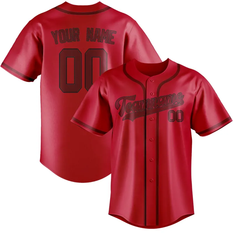 Custom Red Crimson Red Baseball Jersey made by Tailorly