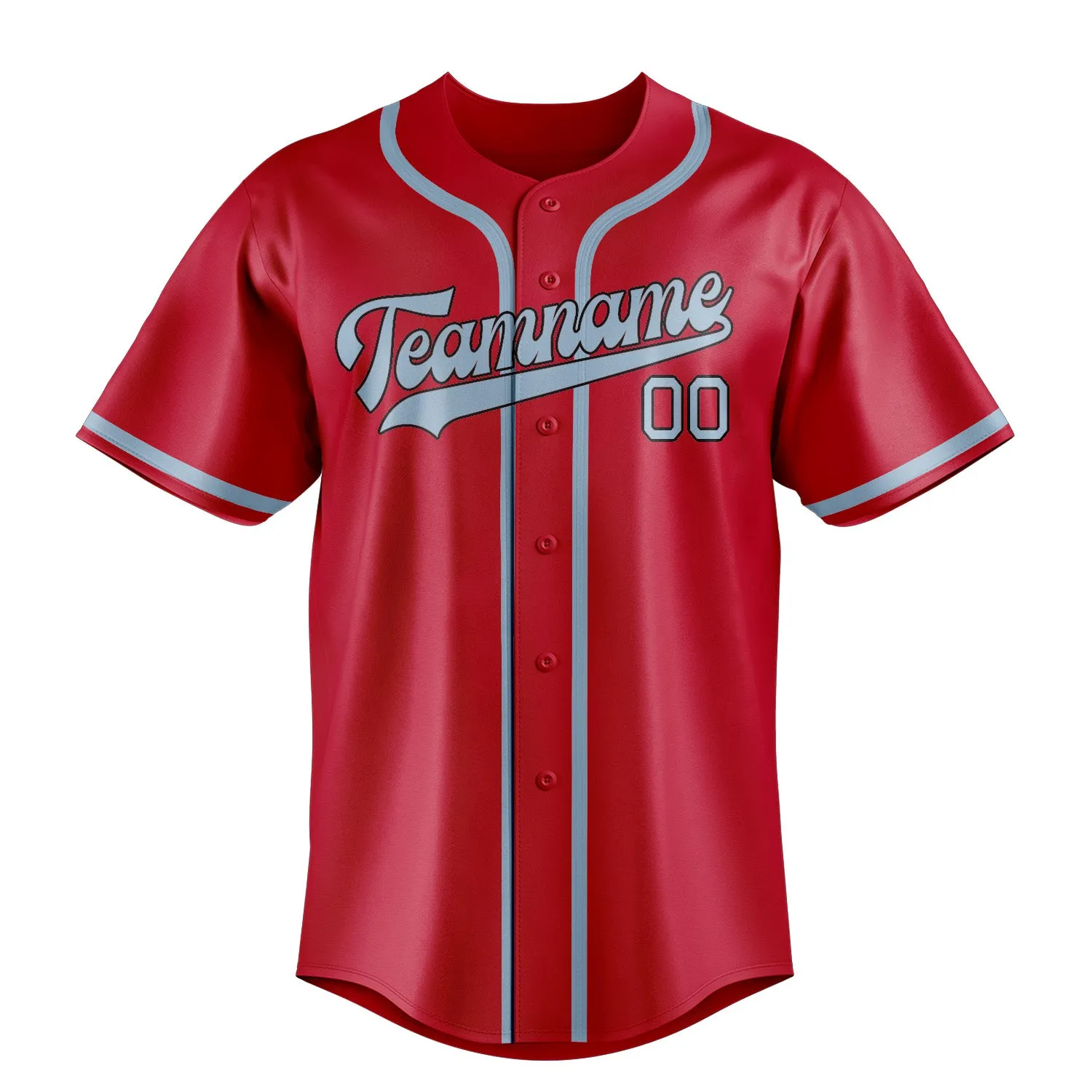 Custom Red Light Blue Baseball Jersey sold by Tailorly product image thumbnail 2