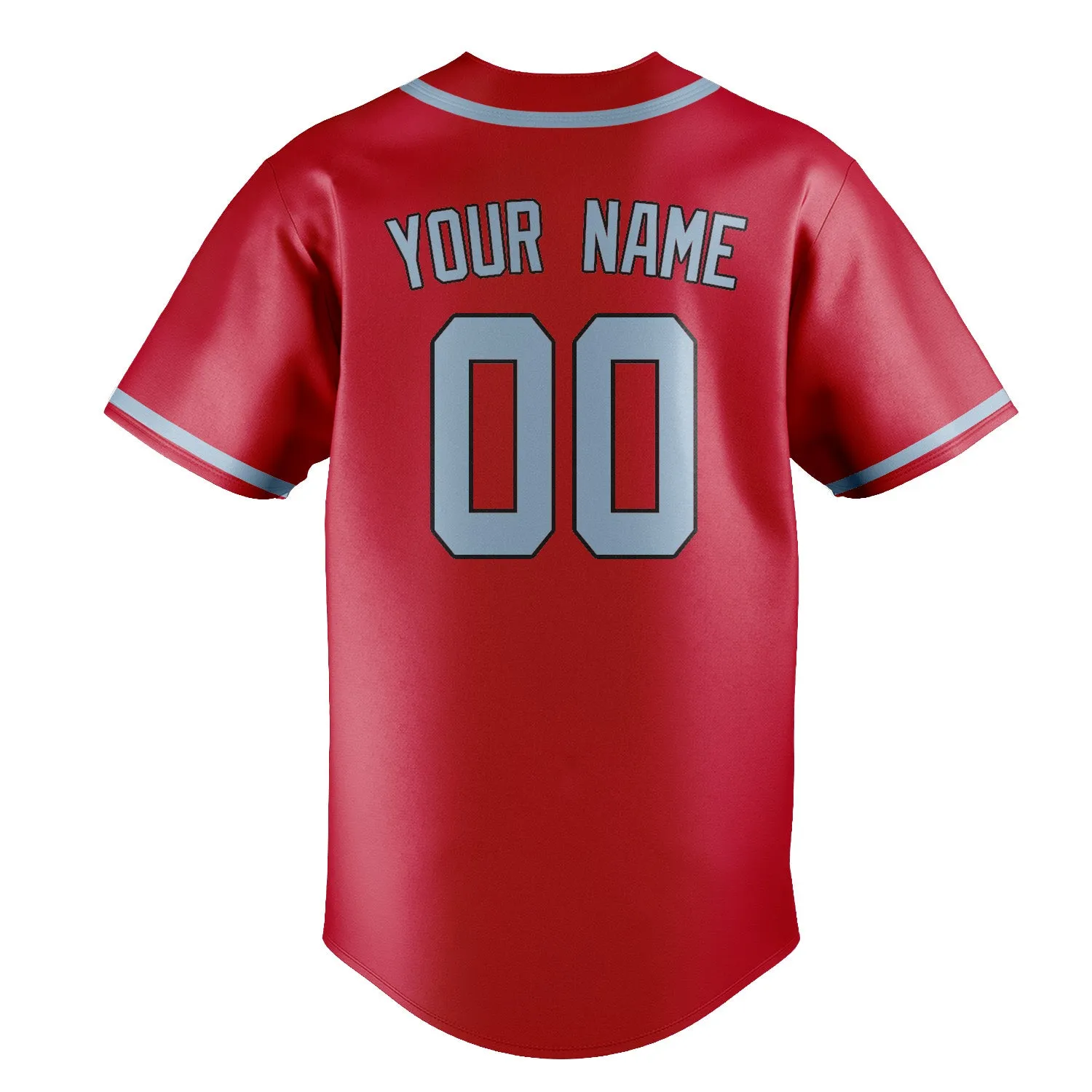 Custom Red Light Blue Baseball Jersey sold by Tailorly product image thumbnail 3