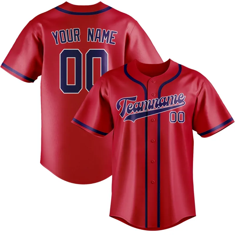 Custom Red Purple Baseball Jersey made by Tailorly