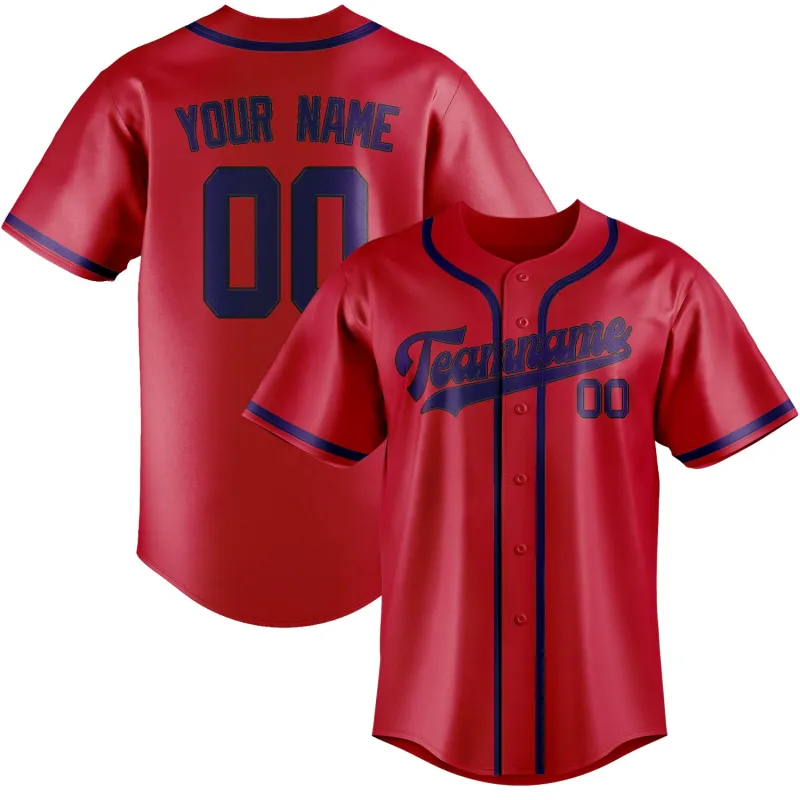 Custom Red Purple Baseball Jersey made by Tailorly