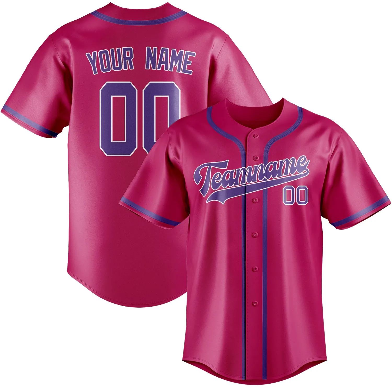 Custom Pink Light Purple Baseball Jersey sold by Tailorly