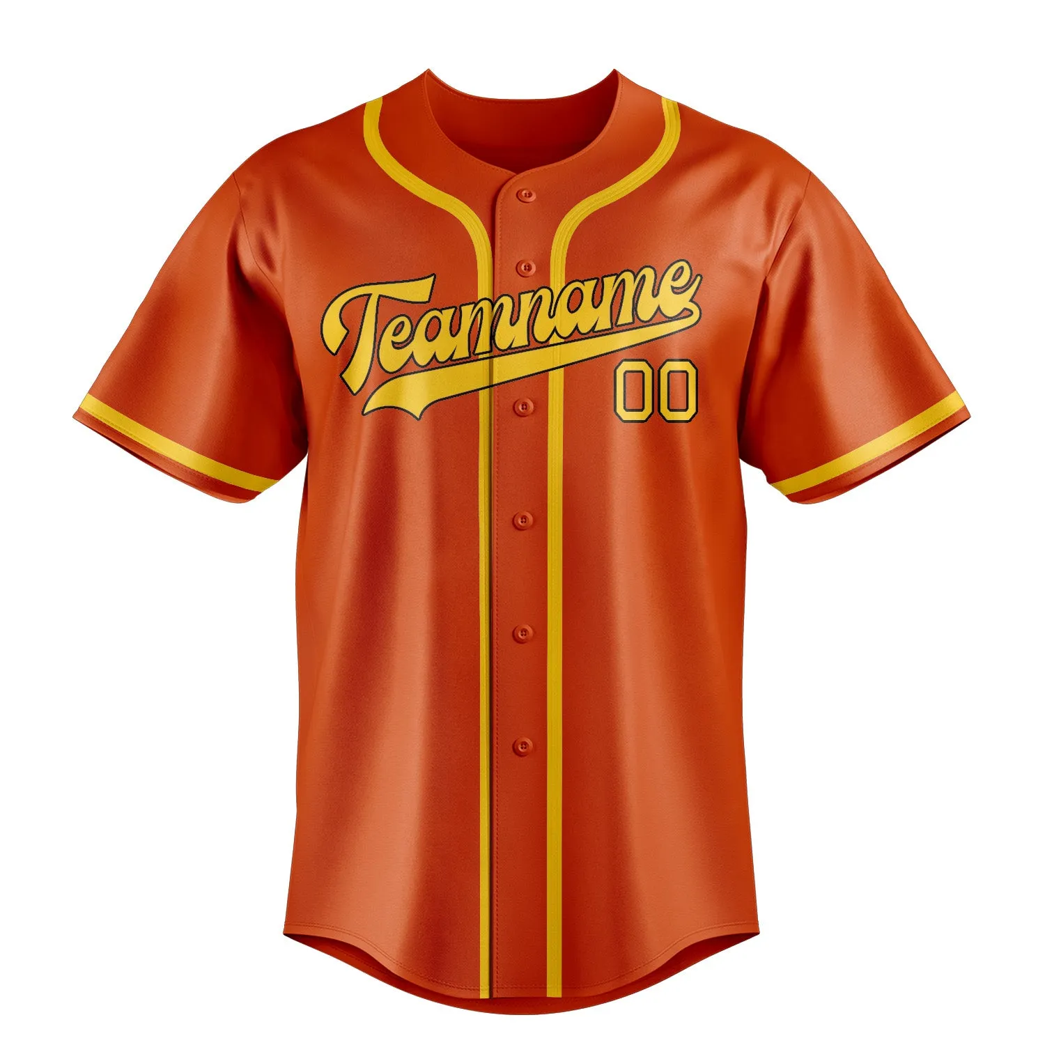 Custom Orange Red Gold Baseball Jersey sold by Tailorly product image thumbnail 2