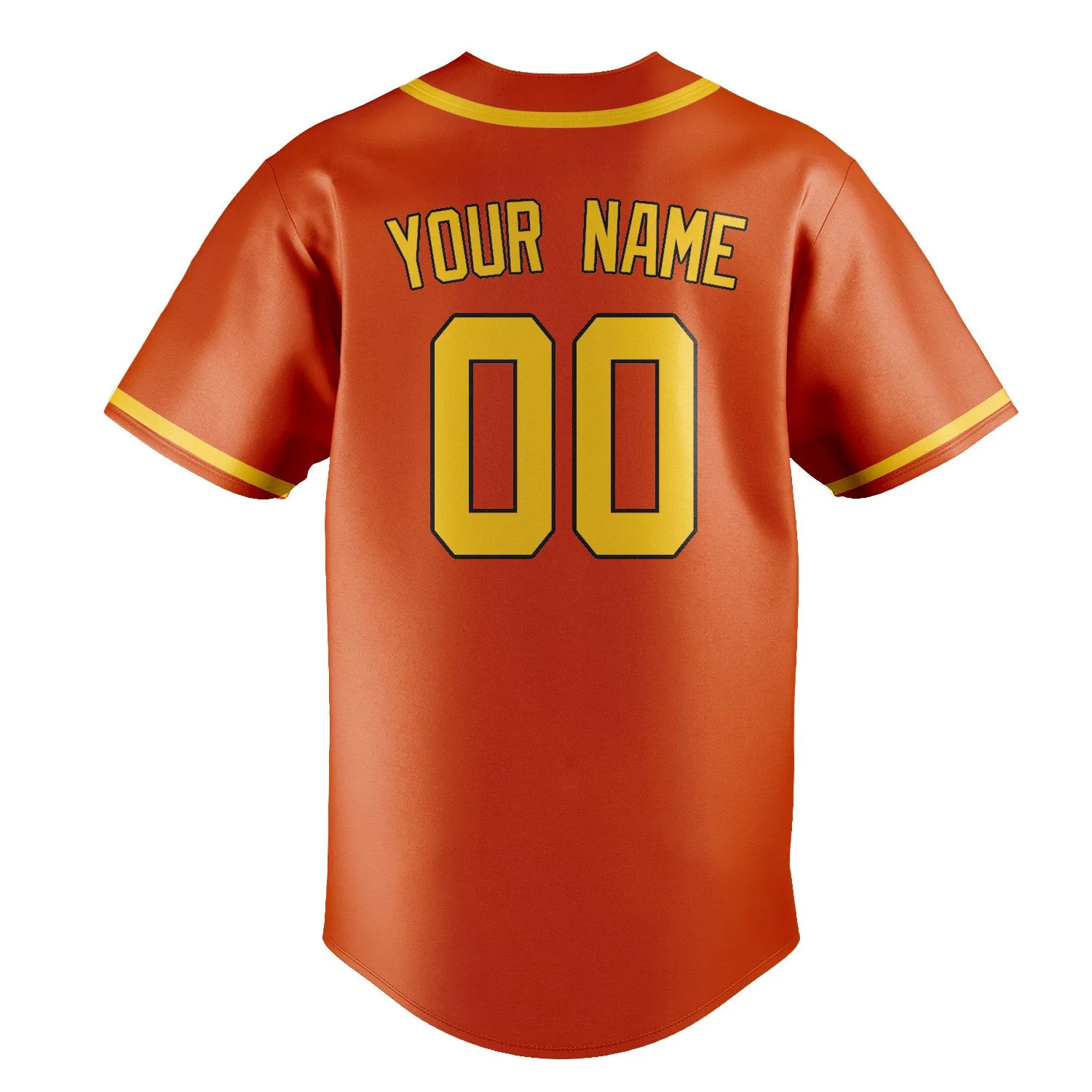 Custom Orange Red Gold Baseball Jersey sold by Tailorly product image thumbnail 3