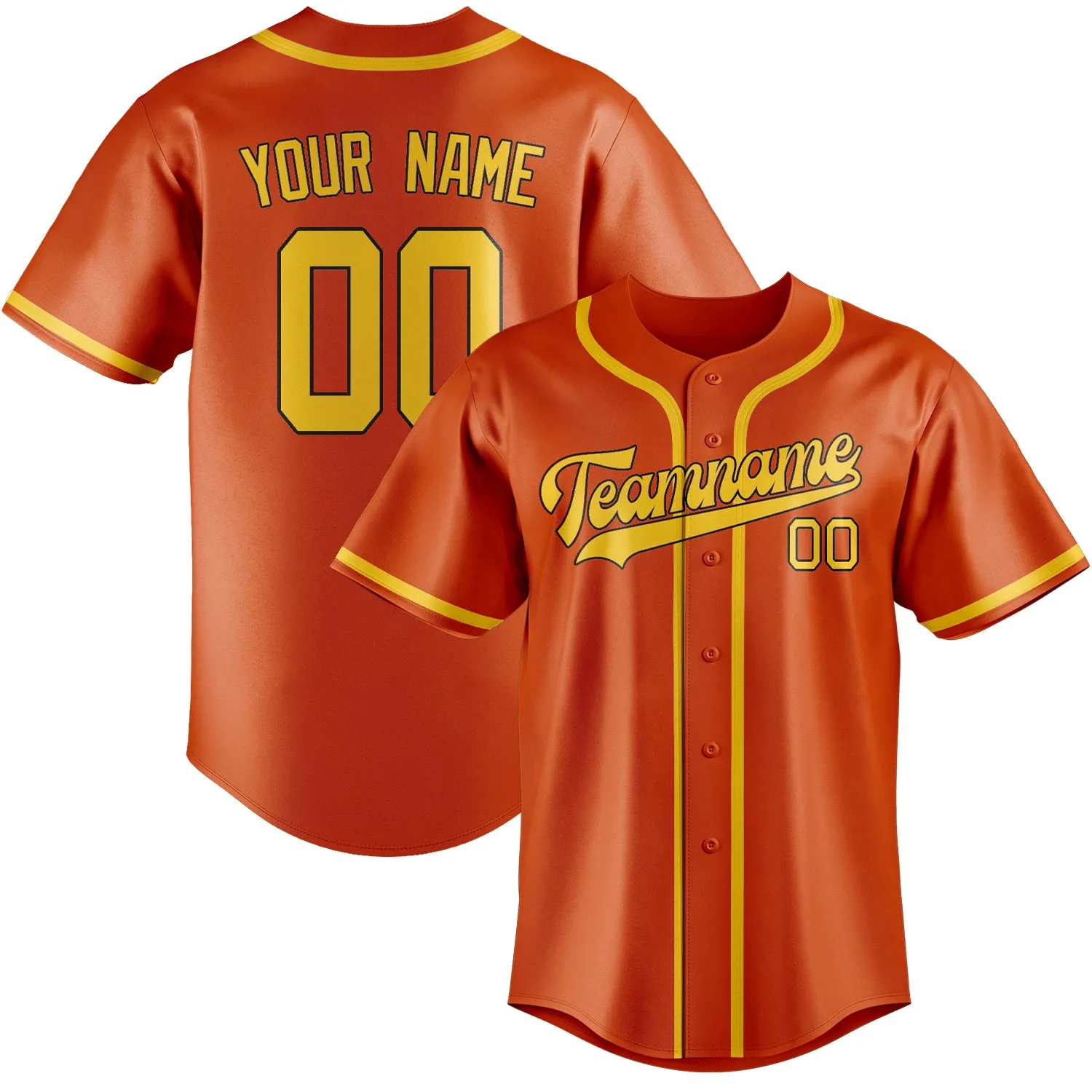 Custom Orange Red Gold Baseball Jersey sold by Tailorly