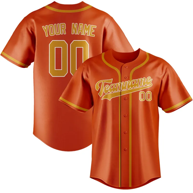 Custom Orange Red Yellow Baseball Jersey made by Tailorly