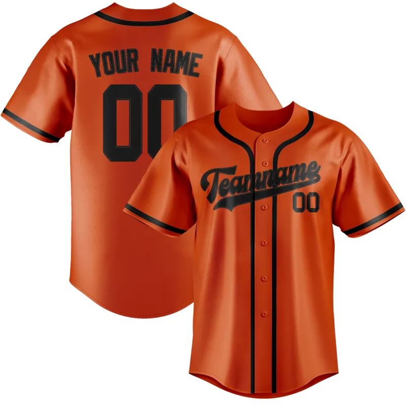 Custom Orange Red Black Baseball Jersey made by Tailorly