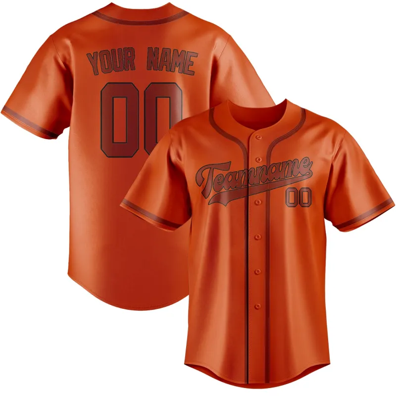 Custom Orange Red Coral Red Baseball Jersey made by Tailorly