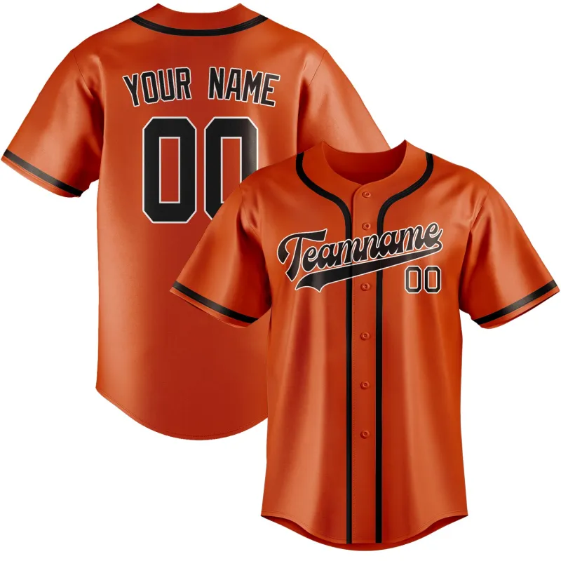 Custom Orange Red Brown Baseball Jersey made by Tailorly
