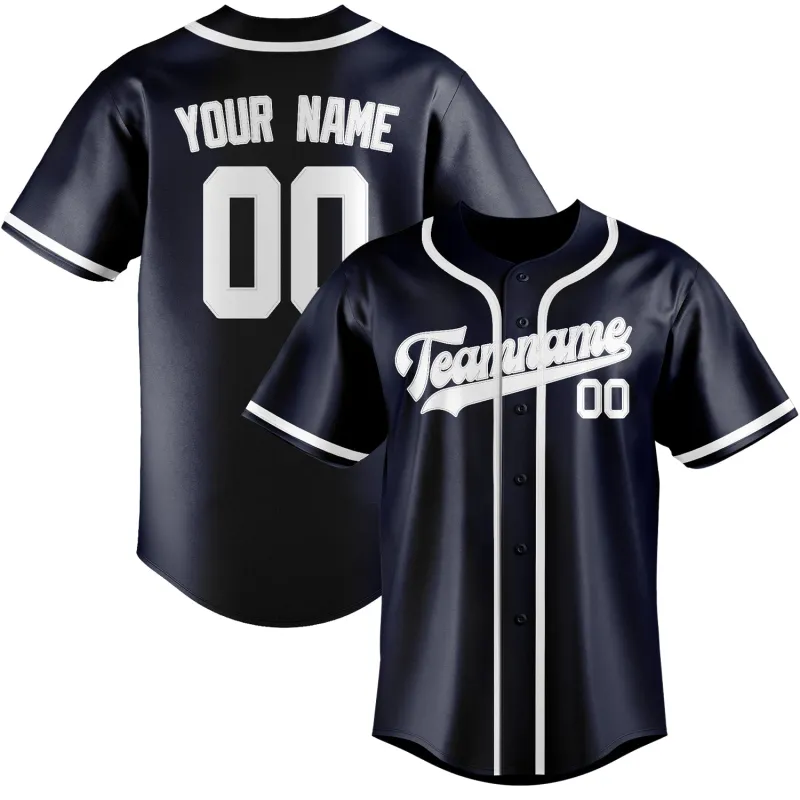 Custom Navy White Baseball Jersey made by Tailorly