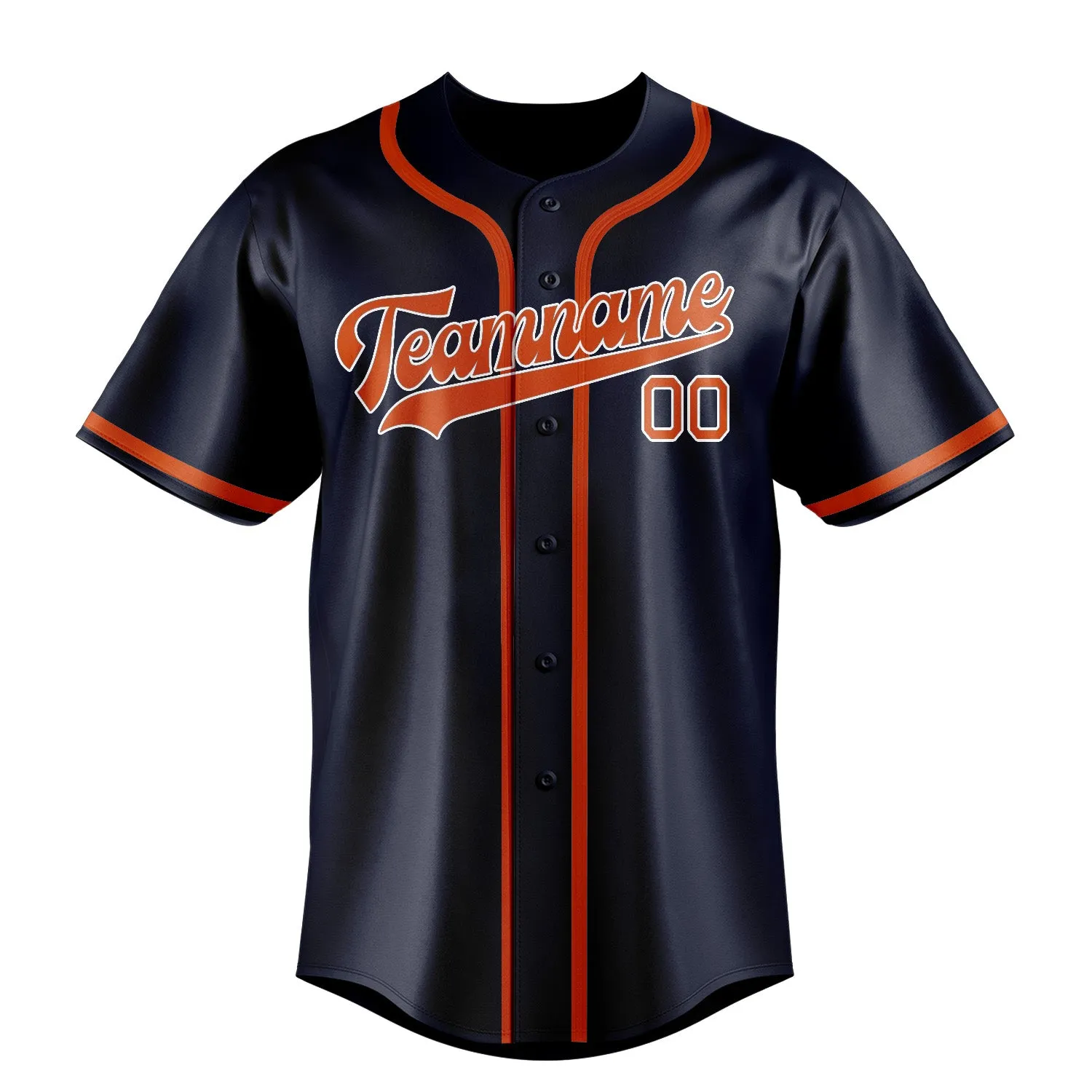 Custom Navy Orange Red Baseball Jersey sold by Tailorly product image thumbnail 2