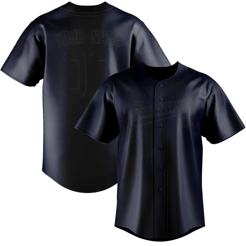 Custom Navy Black Baseball Jersey made by Tailorly