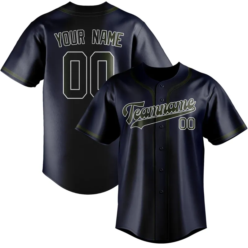 Custom Navy Olive Baseball Jersey made by Tailorly