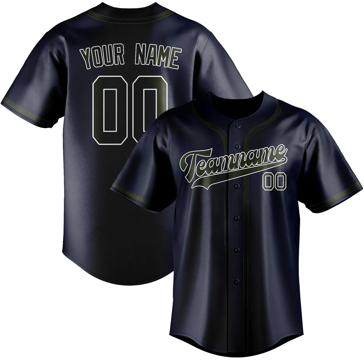 Custom Navy Olive Baseball Jersey sold by Tailorly