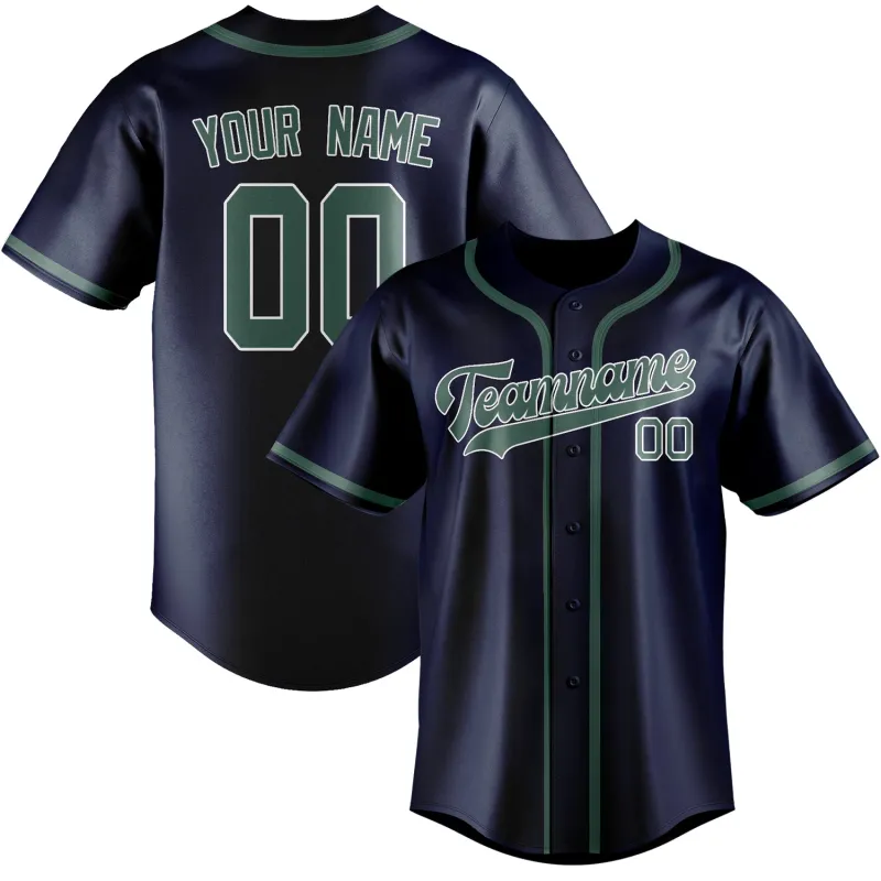 Custom Blue Blue Green Baseball Jersey made by Tailorly