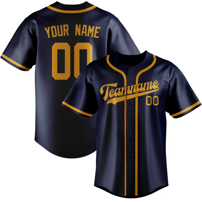 Custom Blue Yellow Baseball Jersey made by Tailorly