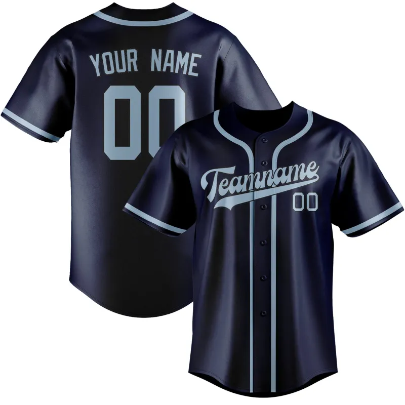 Custom Blue Light Blue Baseball Jersey made by Tailorly