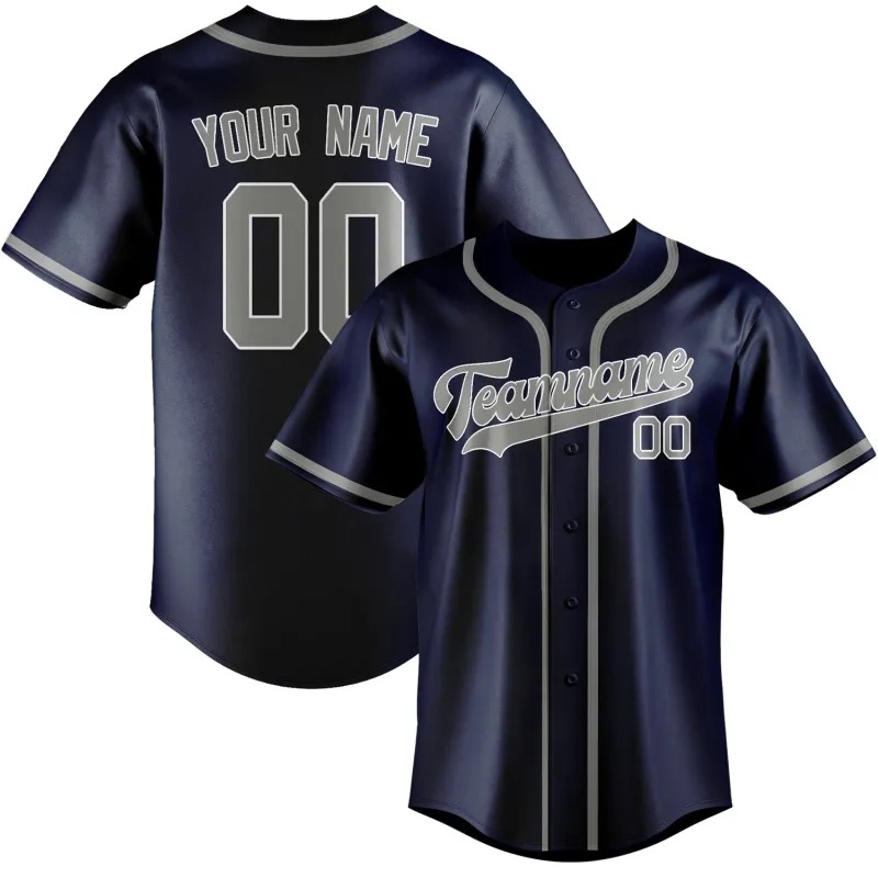Custom Blue Gray Baseball Jersey made by Tailorly