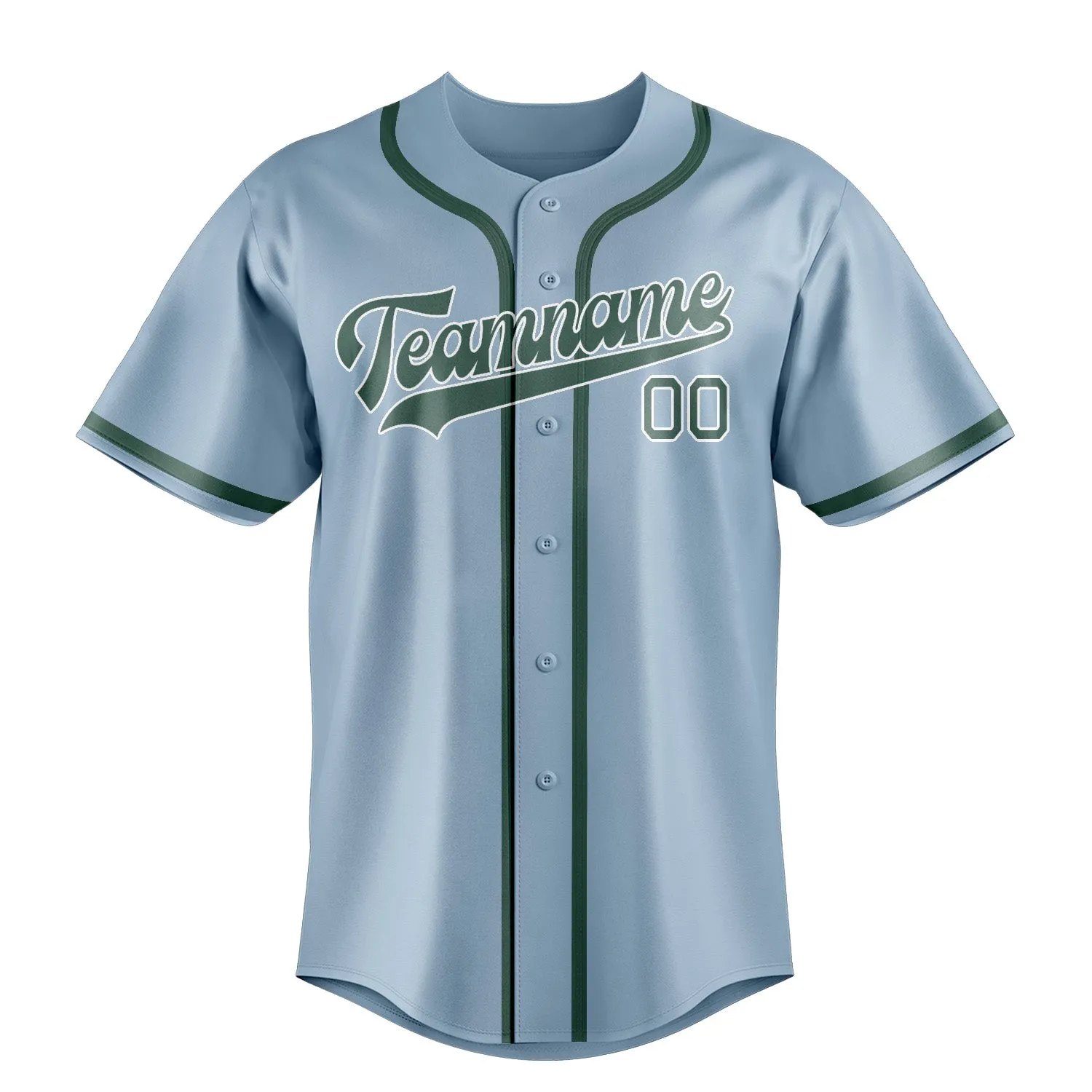 Custom Light Blue Blue Green Baseball Jersey sold by Tailorly product image thumbnail 2