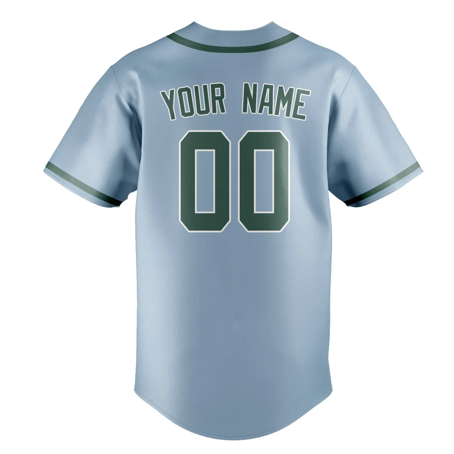 Custom Light Blue Blue Green Baseball Jersey sold by Tailorly product image thumbnail 3