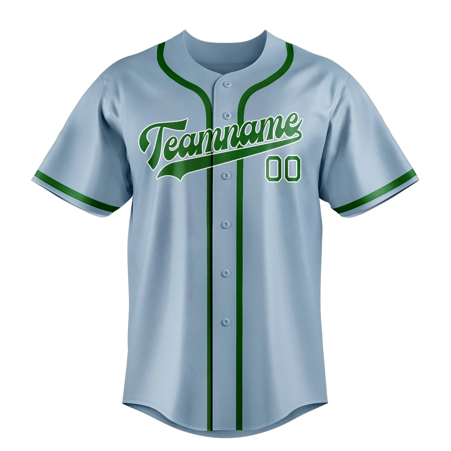 Custom Light Blue Emerald Green Baseball Jersey sold by Tailorly product image thumbnail 2