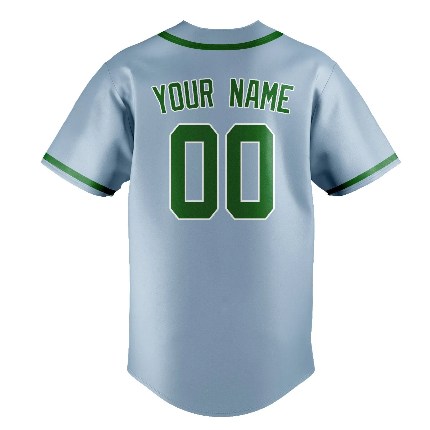 Custom Light Blue Emerald Green Baseball Jersey sold by Tailorly product image thumbnail 3
