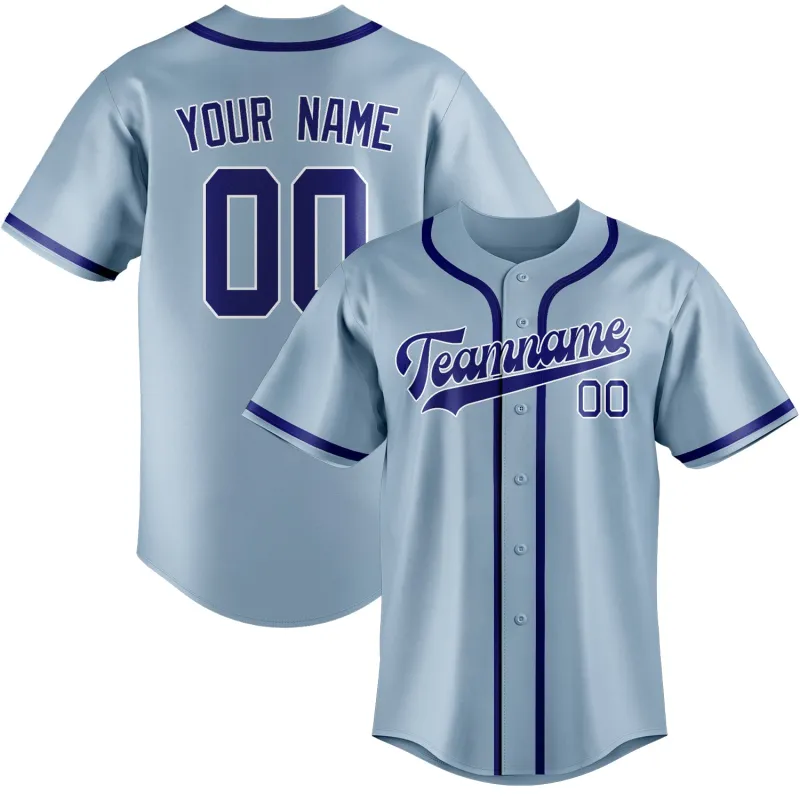 Custom Light Blue Sky Blue Baseball Jersey made by Tailorly