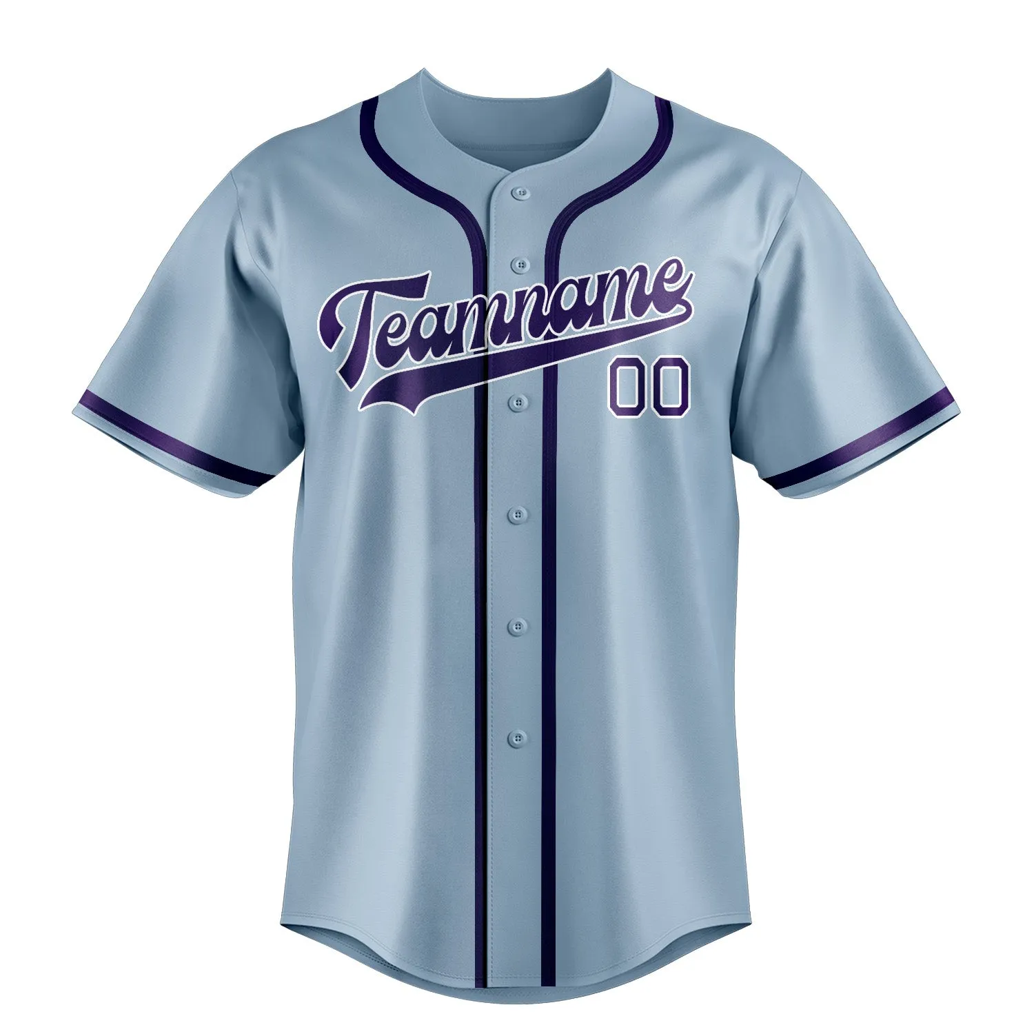 Custom Light Blue Purple Baseball Jersey sold by Tailorly product image thumbnail 2
