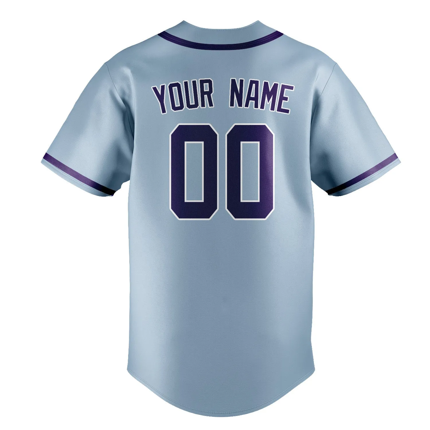 Custom Light Blue Purple Baseball Jersey sold by Tailorly product image thumbnail 3