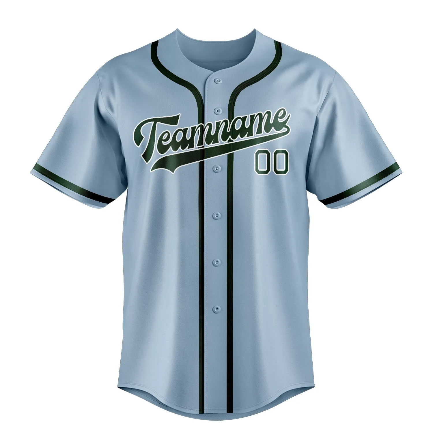 Custom Light Blue Green Baseball Jersey sold by Tailorly product image thumbnail 2