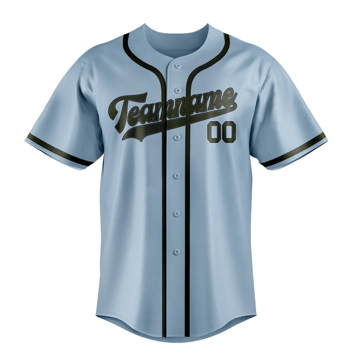 Custom Light Blue Olive Baseball Jersey sold by Tailorly product image thumbnail 2