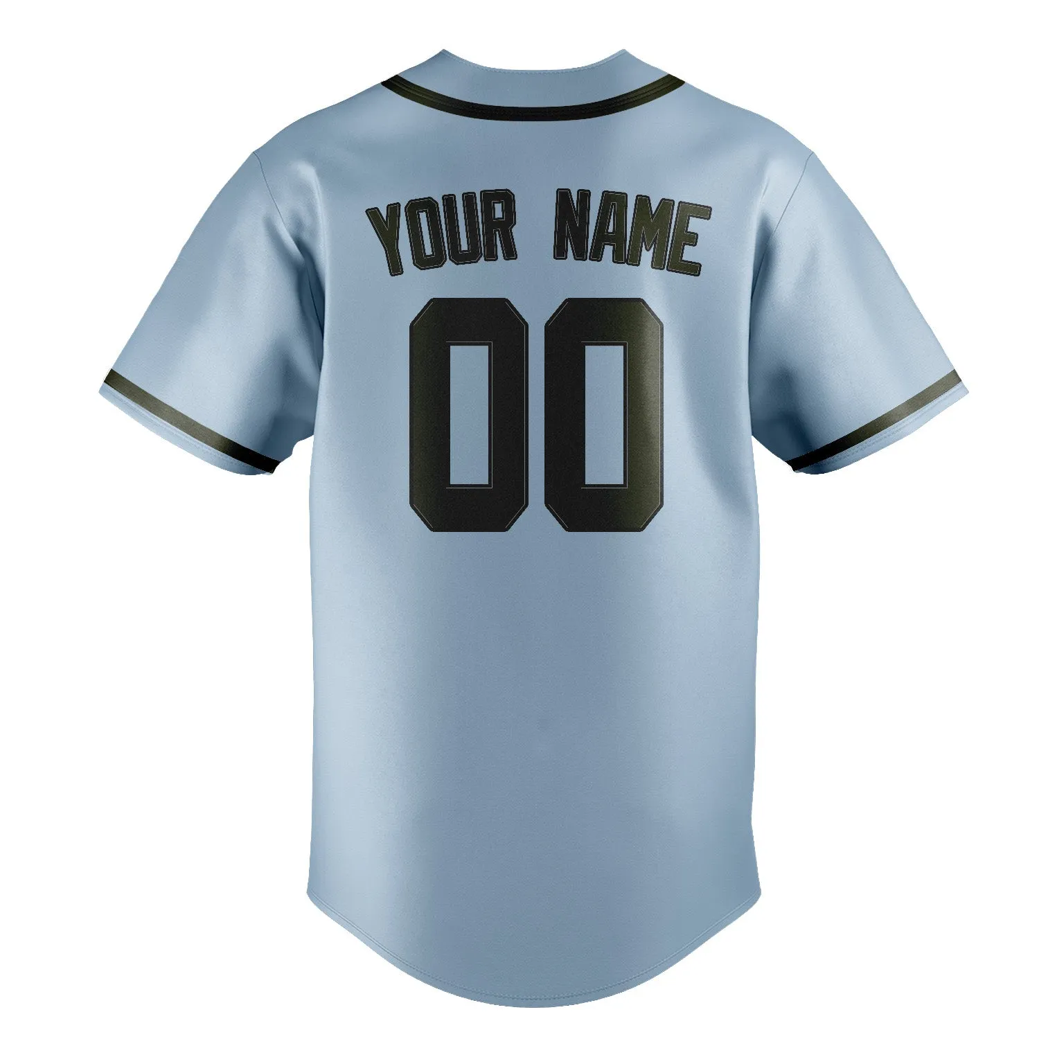 Custom Light Blue Olive Baseball Jersey sold by Tailorly product image thumbnail 3