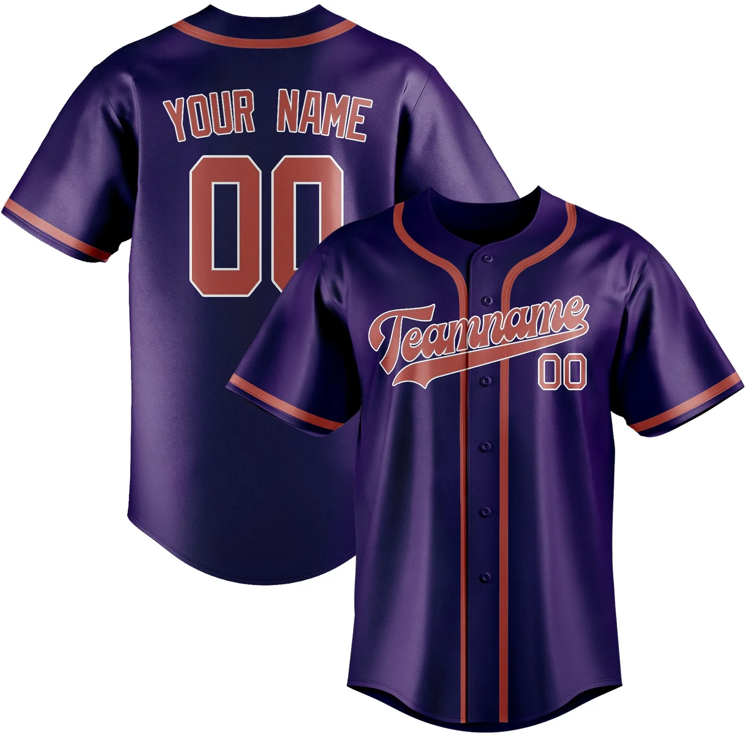 Custom Purple Copper Rose Baseball Jersey sold by Tailorly