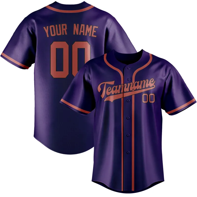 Custom Purple Copper Rose Baseball Jersey made by Tailorly