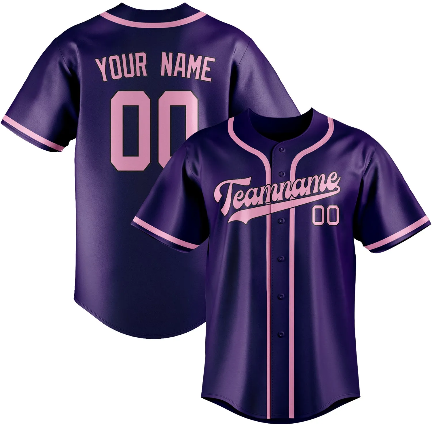 Custom Purple Light Pink Baseball Jersey sold by Tailorly