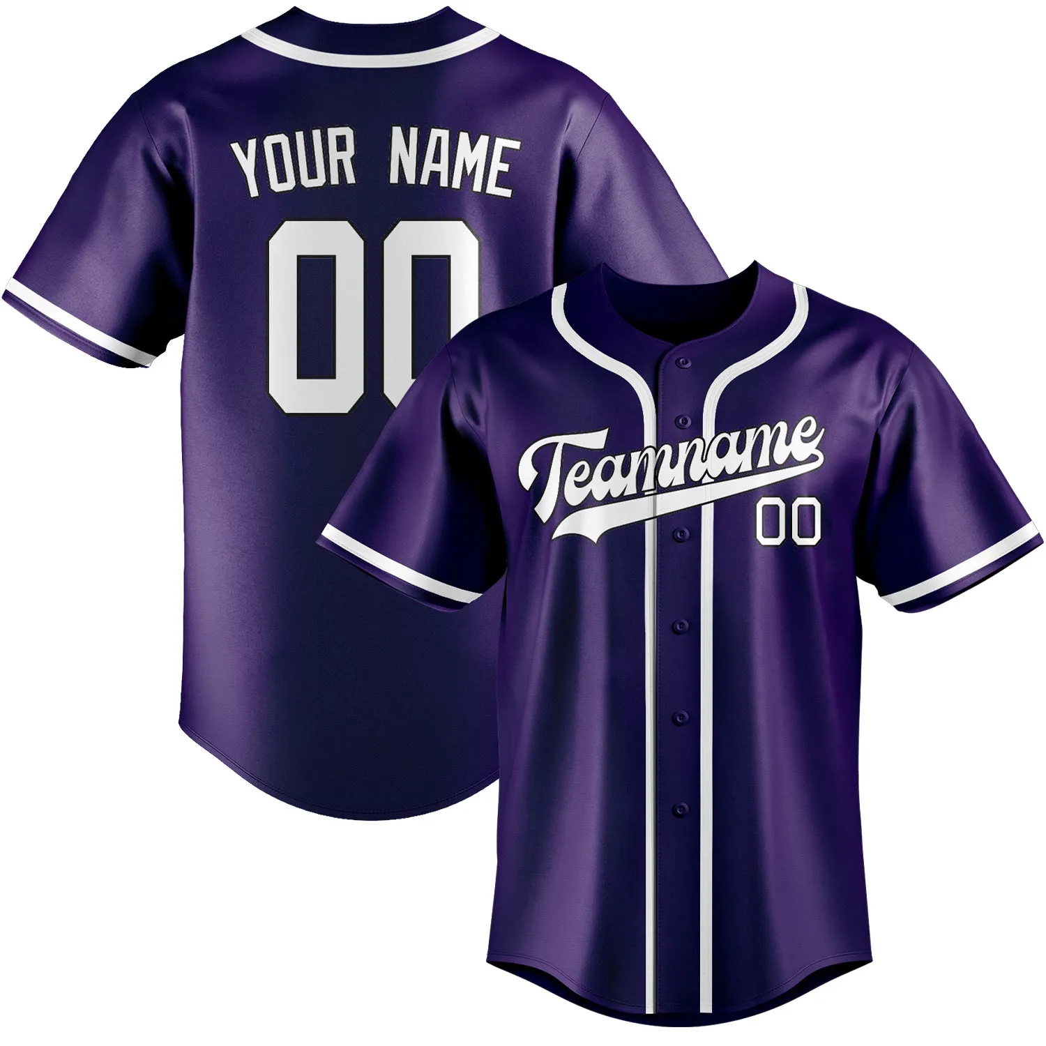 Custom Purple White Baseball Jersey sold by Tailorly