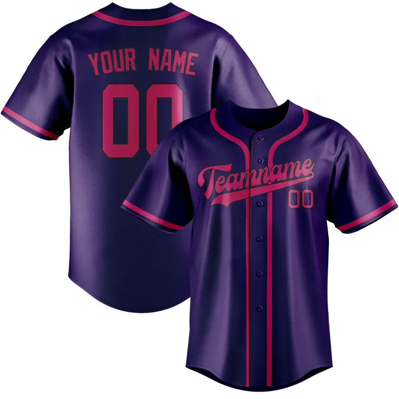 Custom Purple Pink Baseball Jersey made by Tailorly