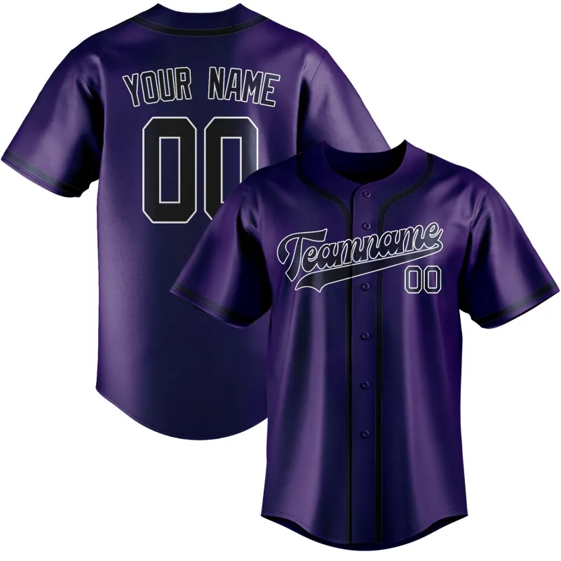 Custom Purple Blue Baseball Jersey made by Tailorly