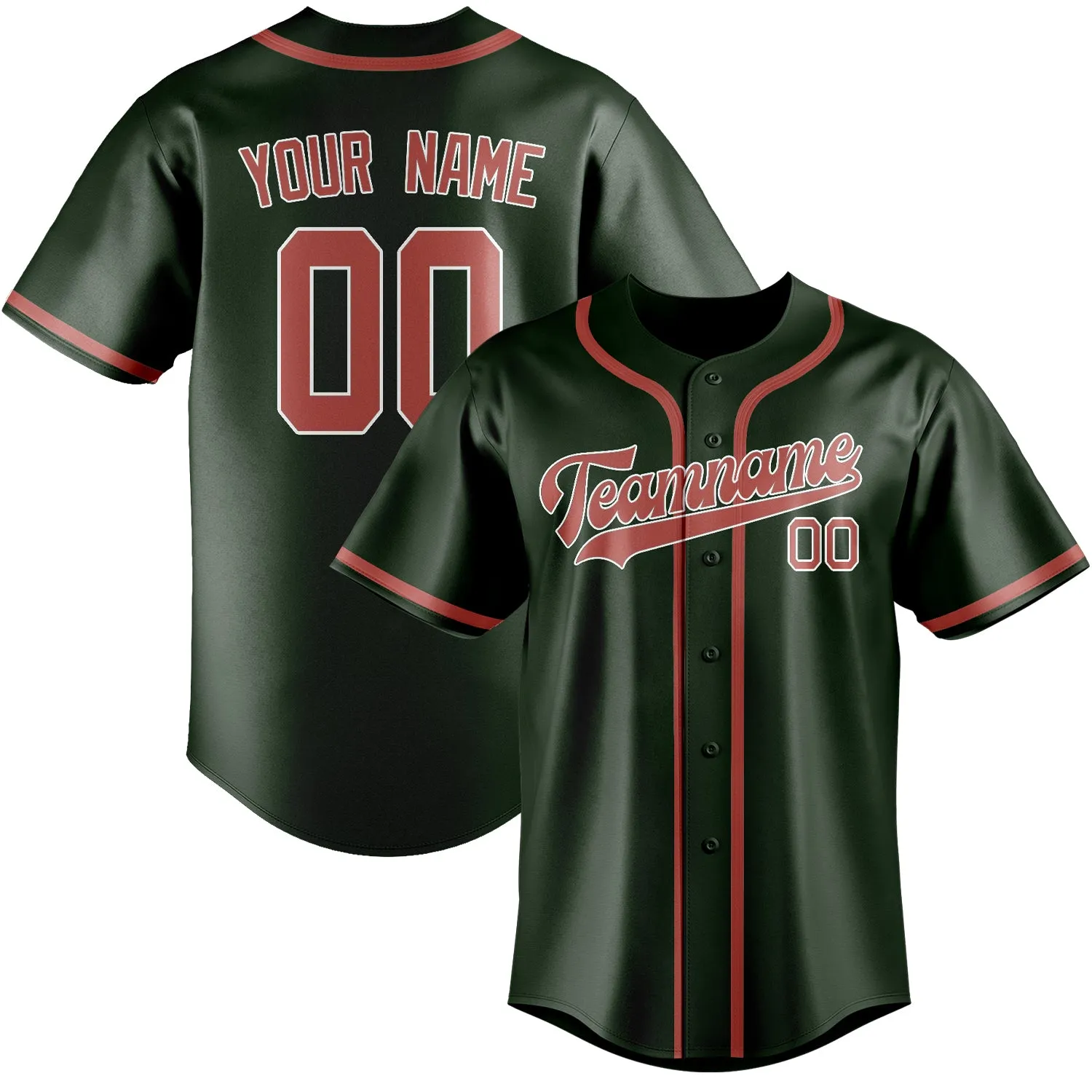 Custom Dark Green Copper Rose Baseball Jersey sold by Tailorly