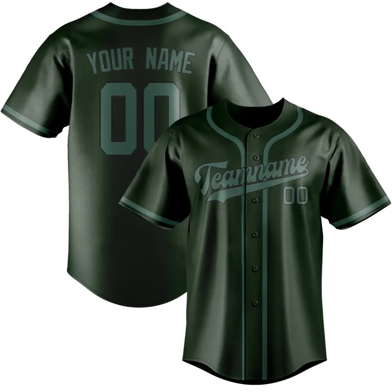 Custom Dark Green Blue Green Baseball Jersey made by Tailorly
