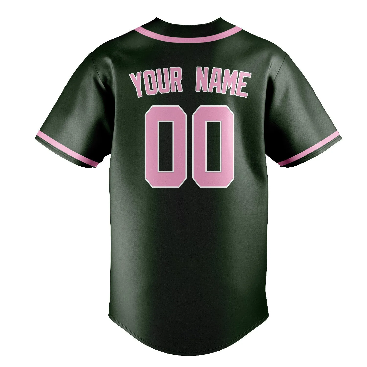 Custom Dark Green Light Pink Baseball Jersey sold by Tailorly product image thumbnail 3