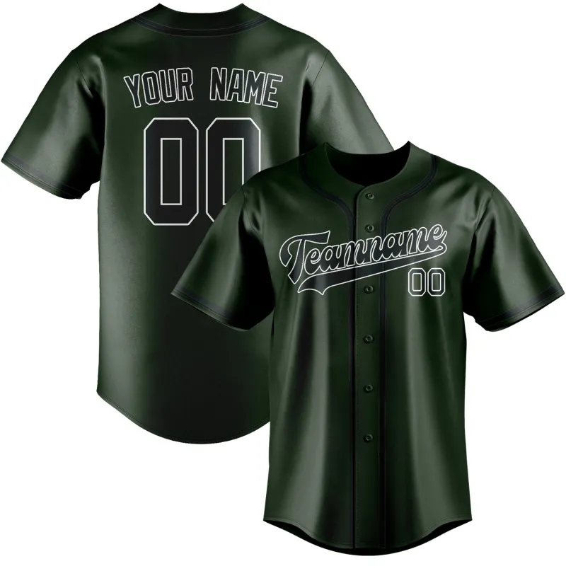 Custom Dark Green Dark Grey Baseball Jersey made by Tailorly