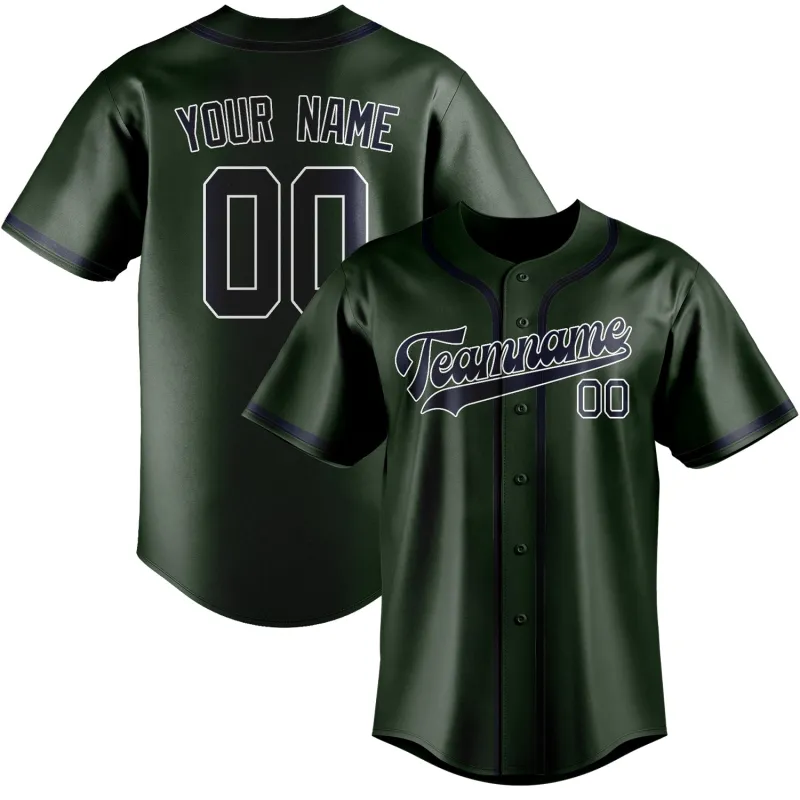Custom Dark Green Navy Baseball Jersey made by Tailorly