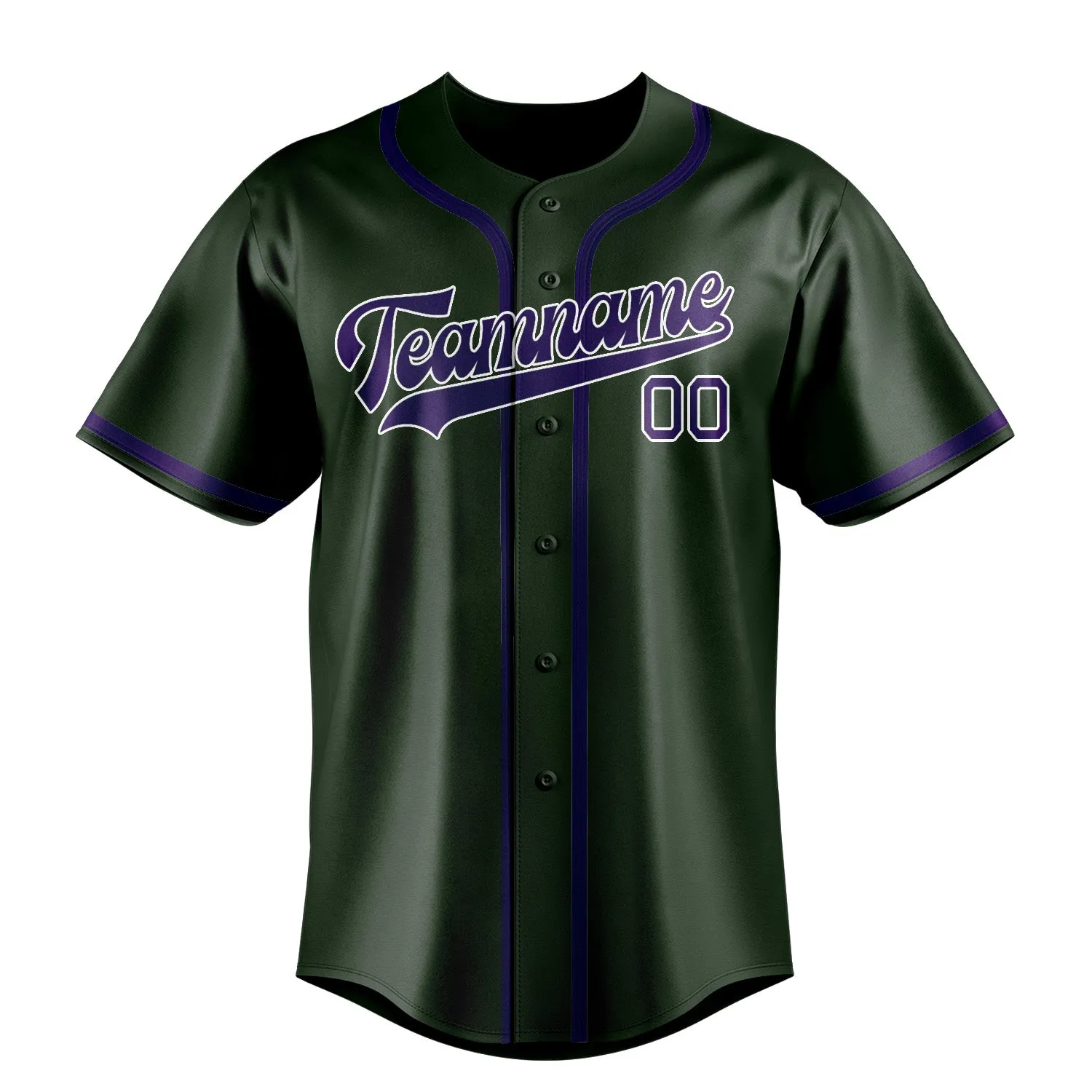 Custom Dark Green Purple Baseball Jersey sold by Tailorly product image thumbnail 2