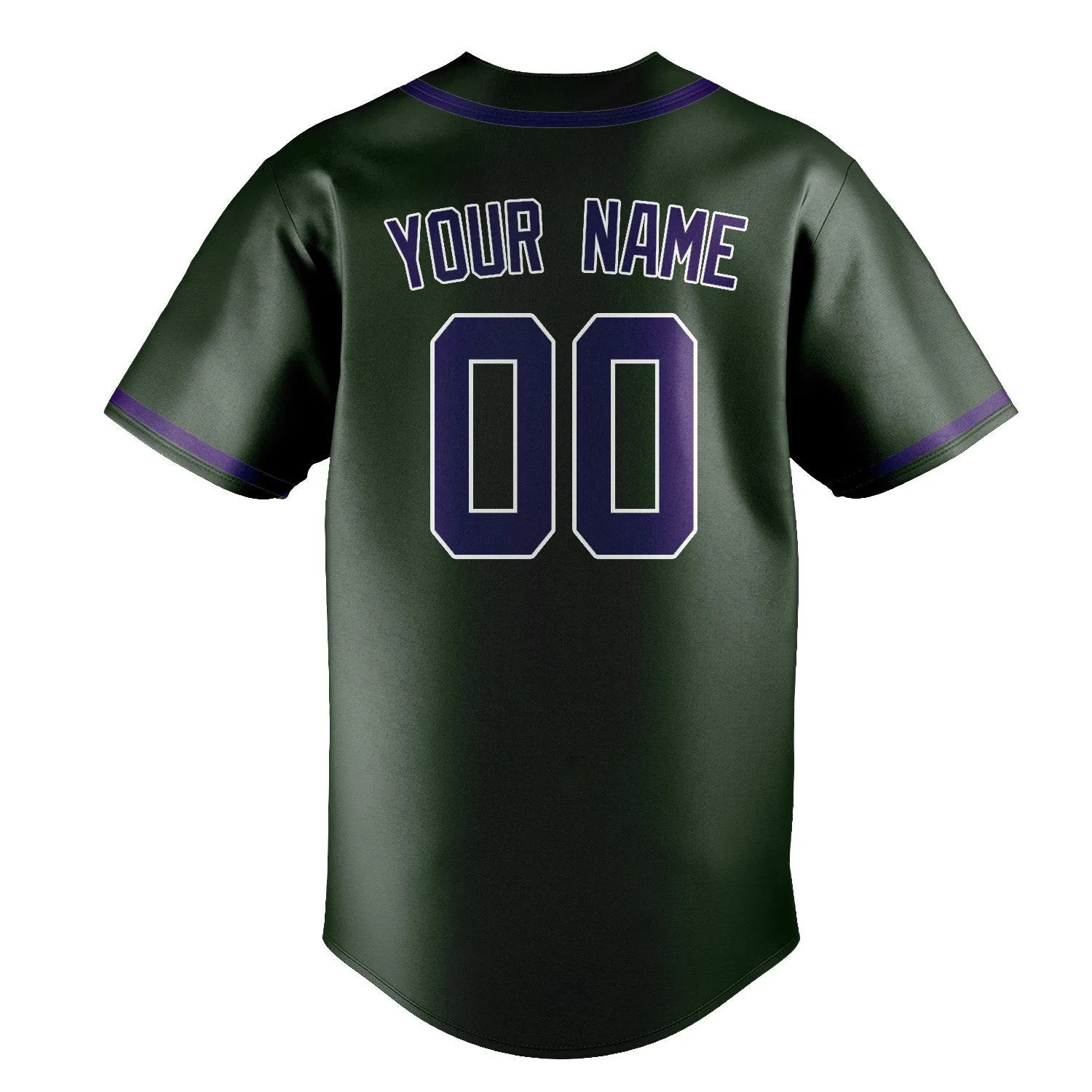 Custom Dark Green Purple Baseball Jersey sold by Tailorly product image thumbnail 3