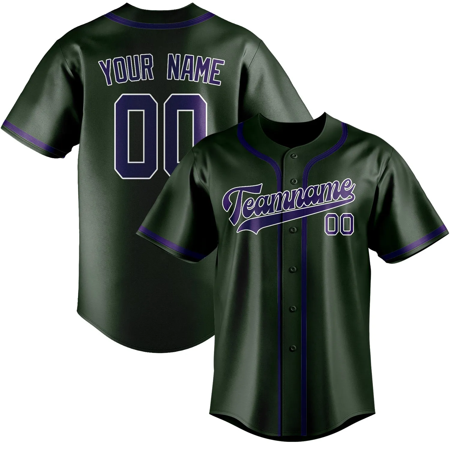 Custom Dark Green Purple Baseball Jersey sold by Tailorly
