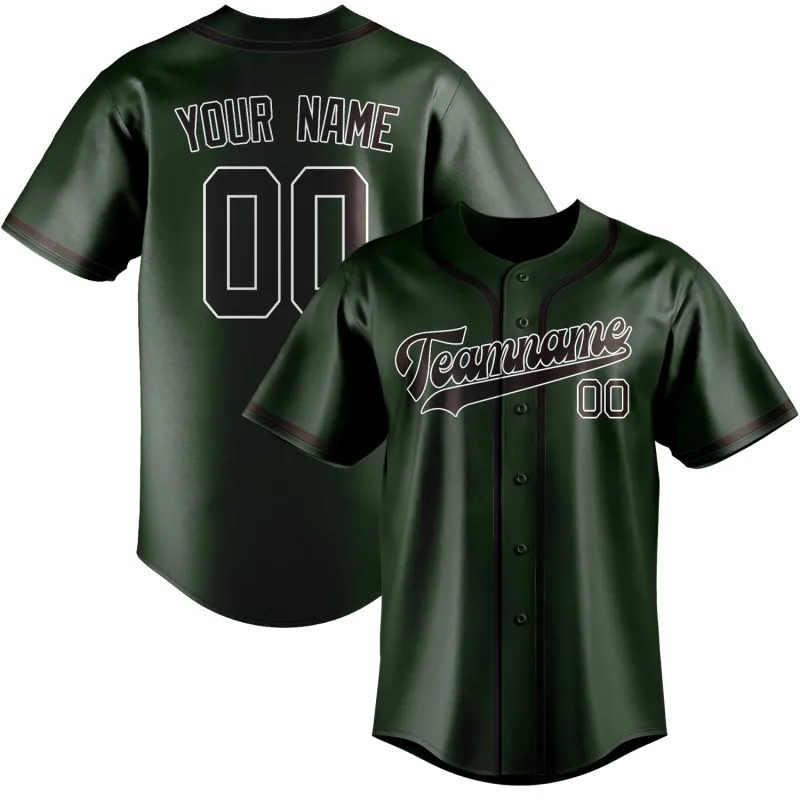 Custom Dark Green Brown Baseball Jersey made by Tailorly