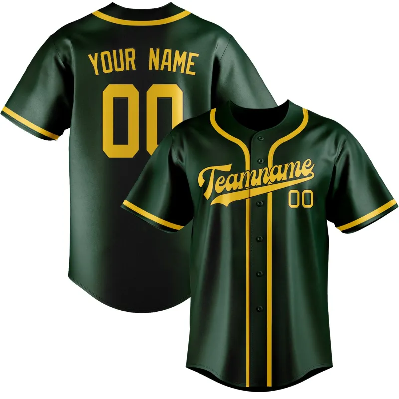 Custom Green Gold Baseball Jersey made by Tailorly