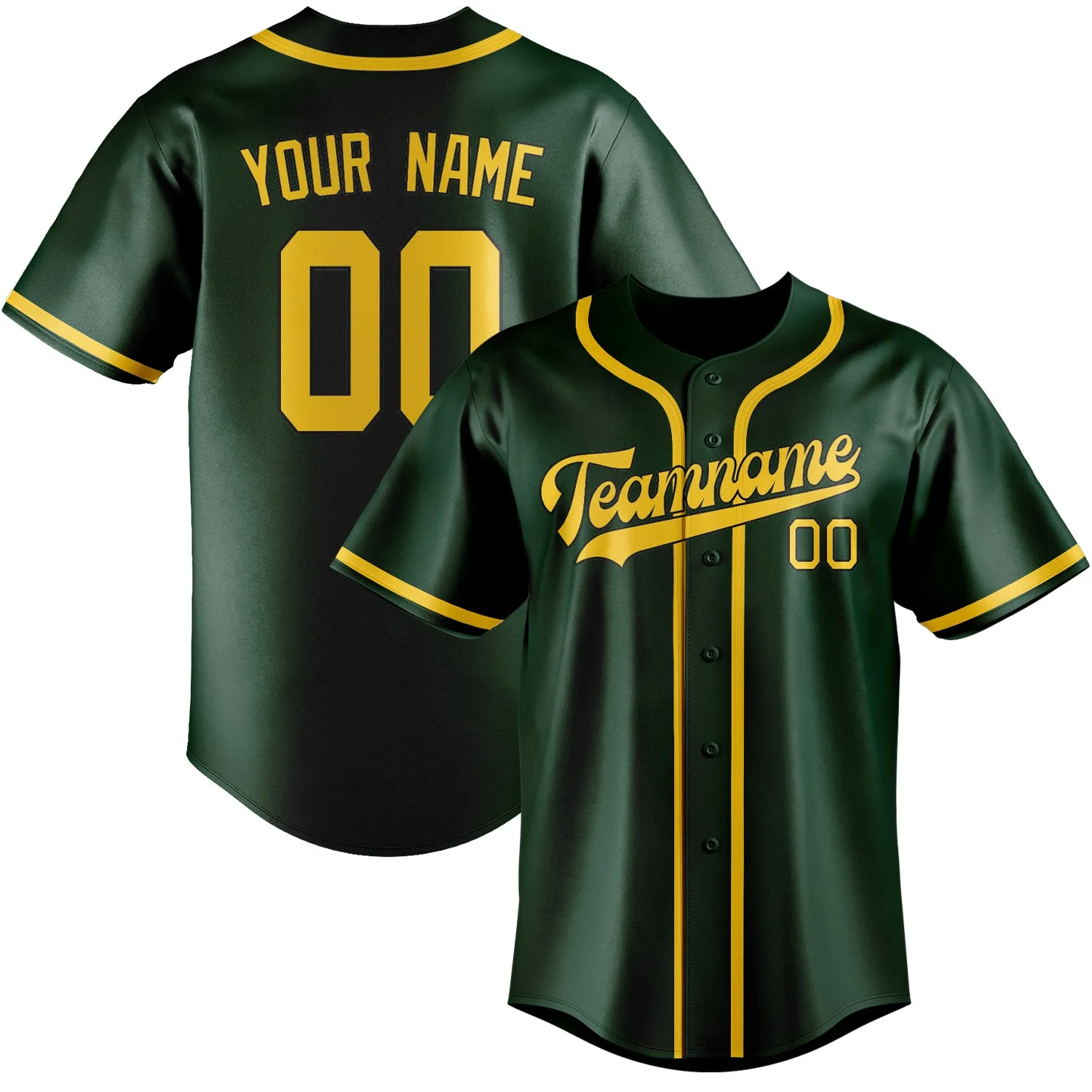 Custom Green Gold Baseball Jersey sold by Tailorly